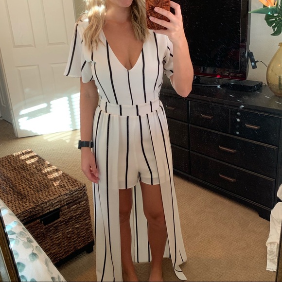 Pants - Black & White Romper